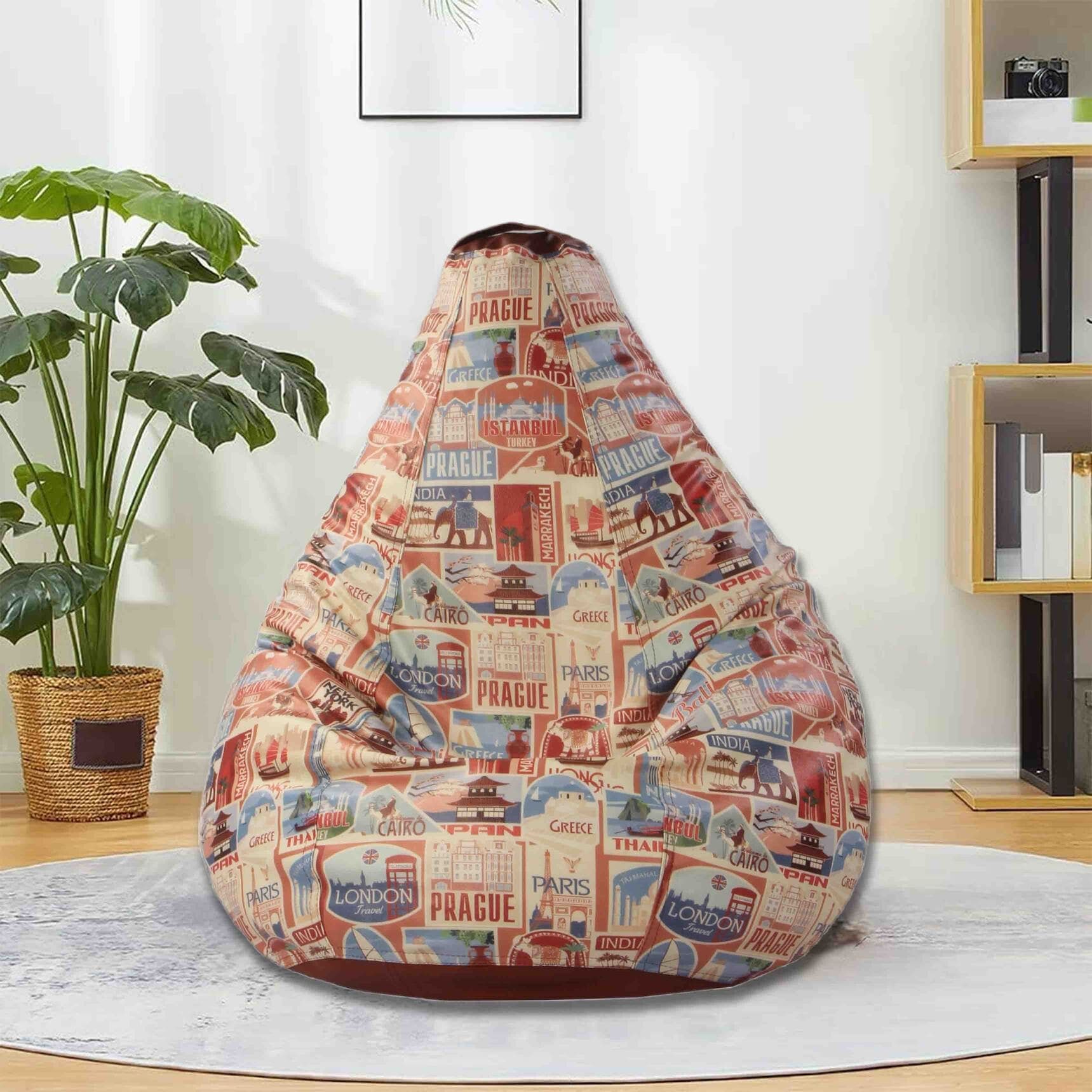 Orka Contries Theme Bean Bag Multicolor