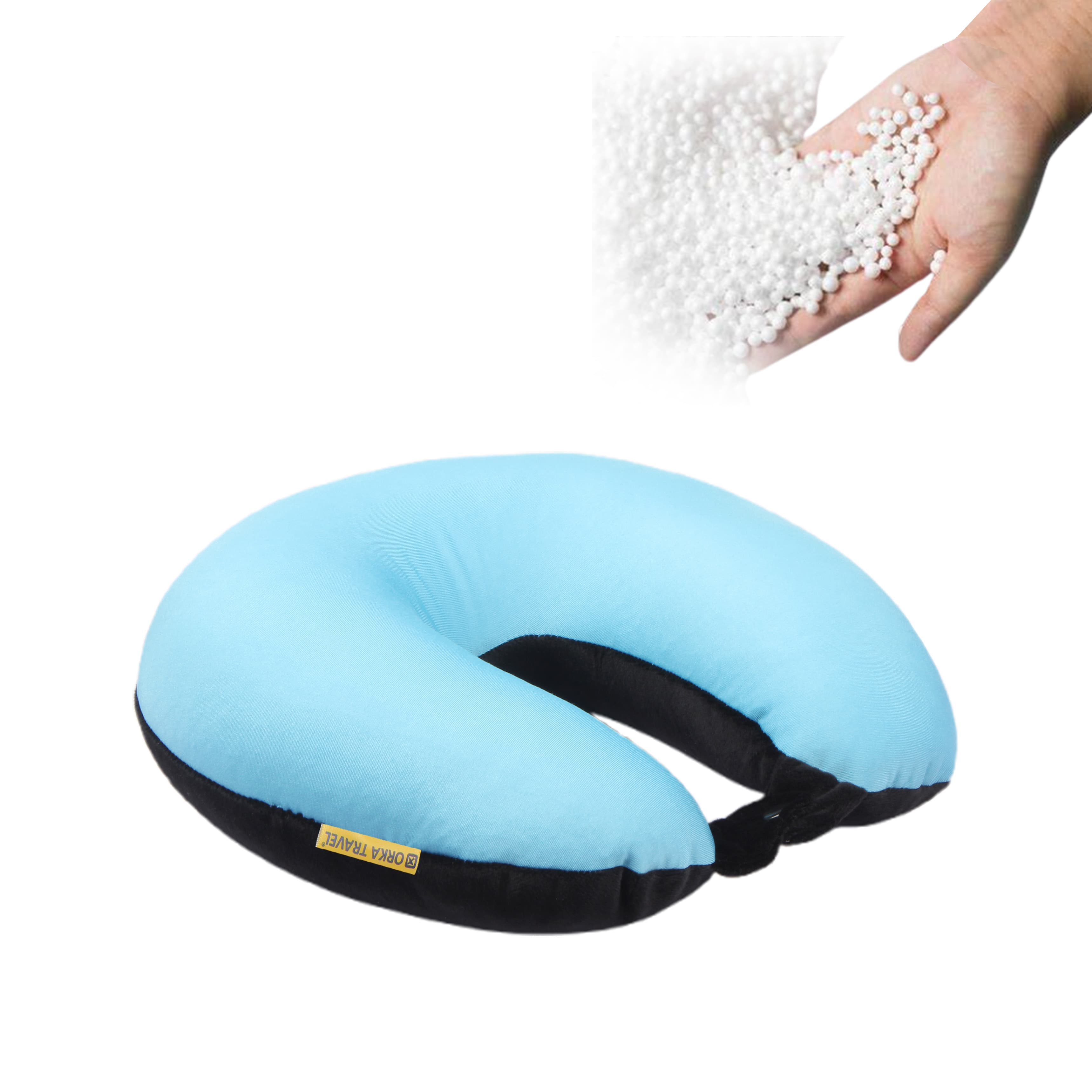 Orka Travel Solid Microbeads U Neck - Teal, Black