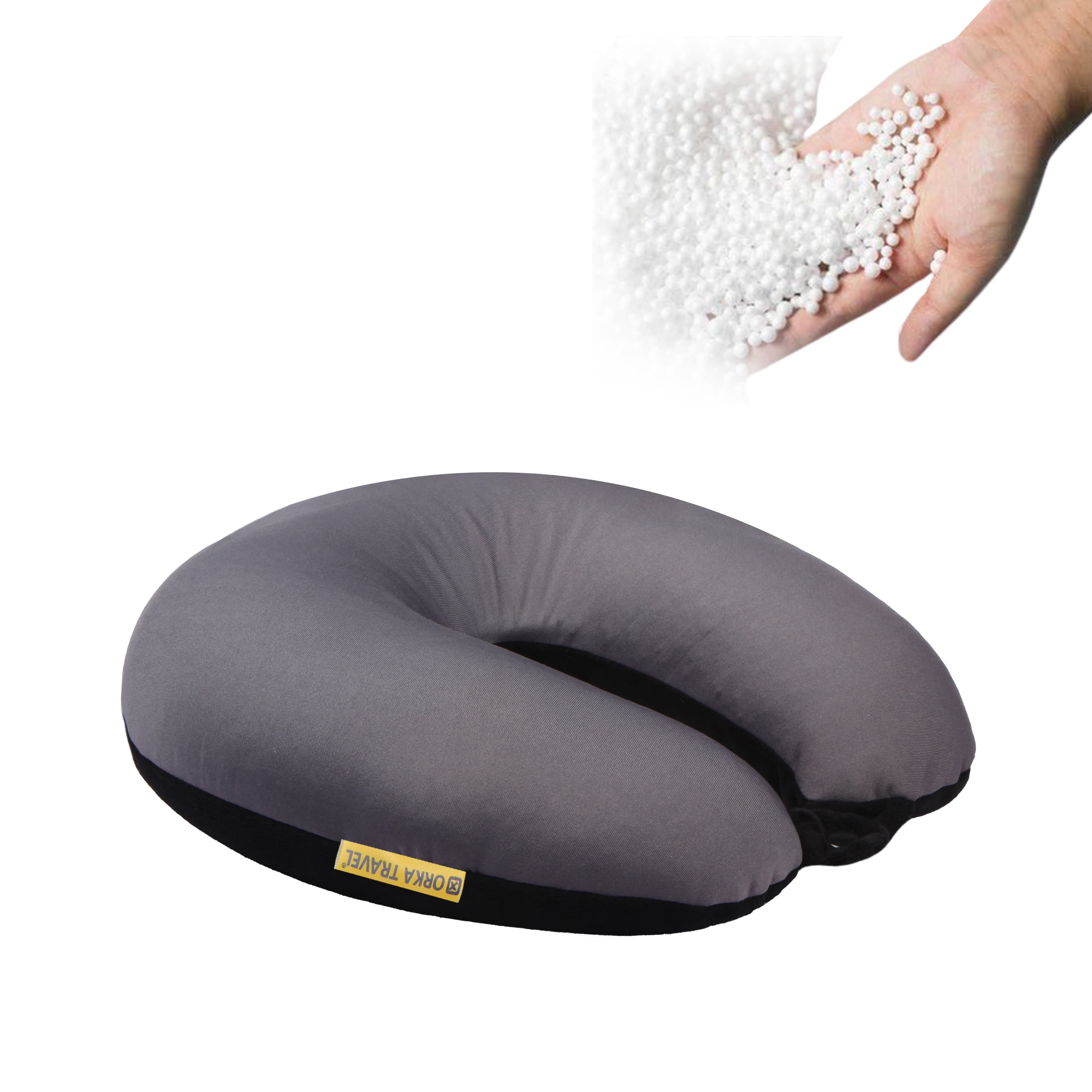 Orka Travel Solid Microbeads U Neck - Grey, Black