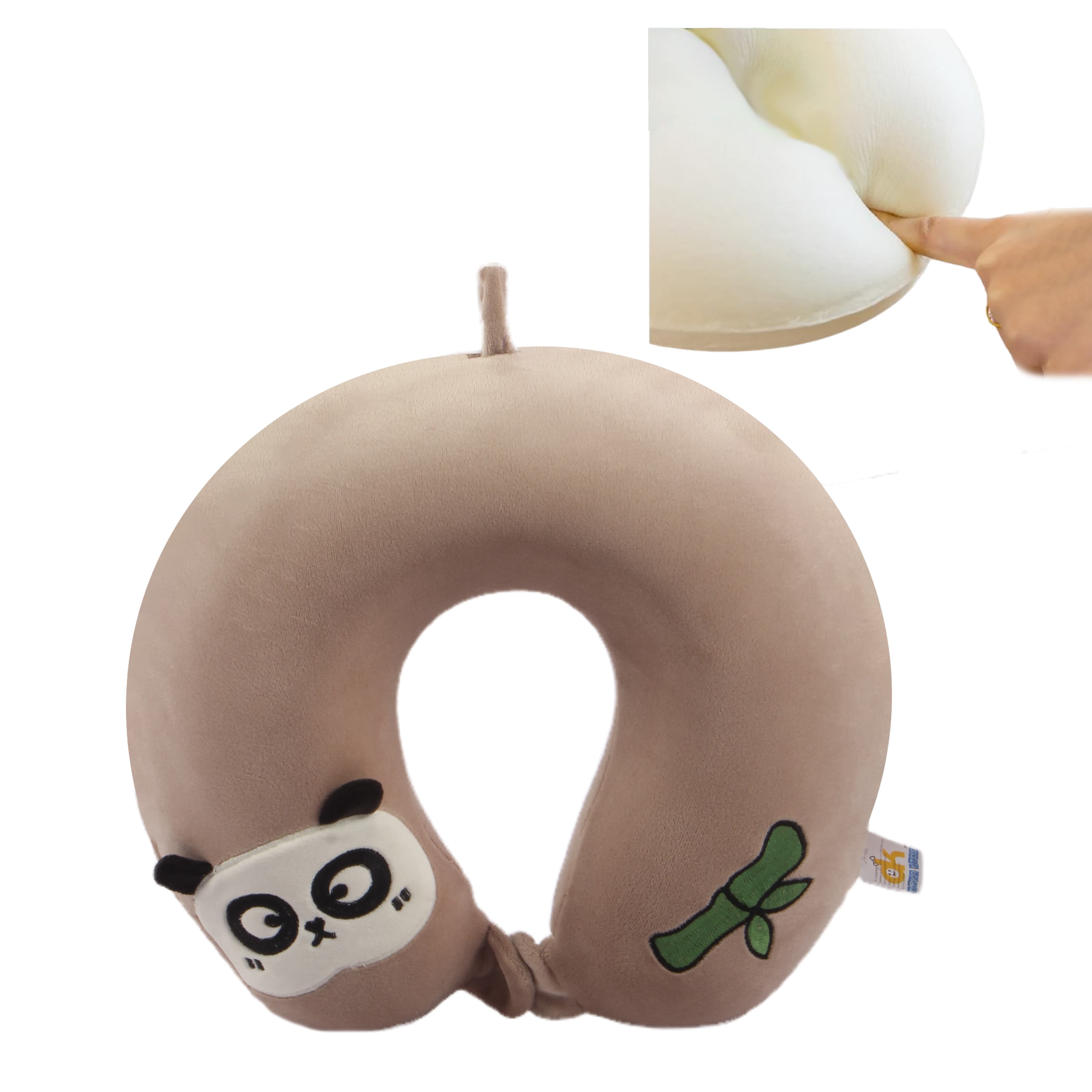 Orka Kids Embroidery Memory Foam U Neck - Brown