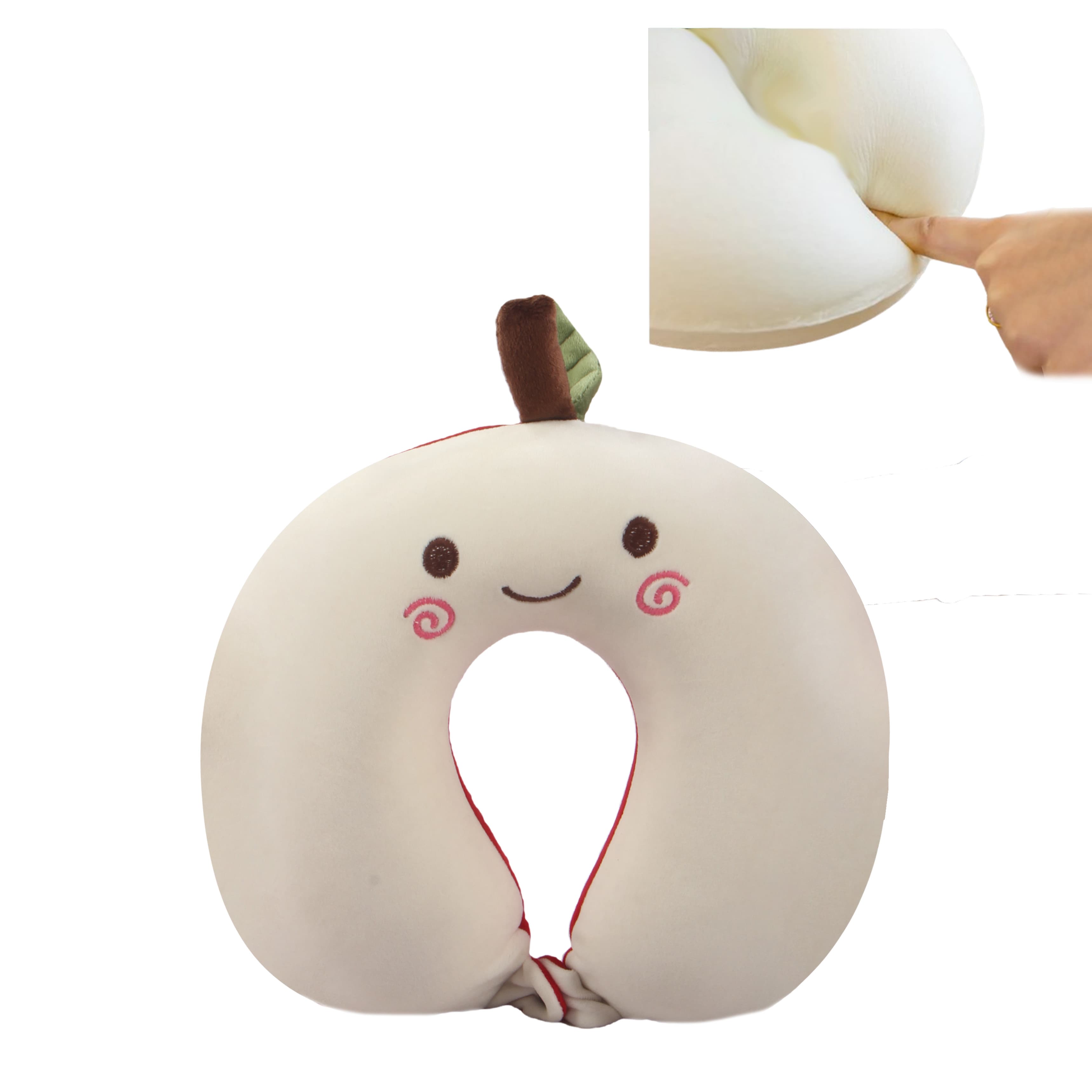 Orka Kids Embroidery Memory Foam U Neck - White