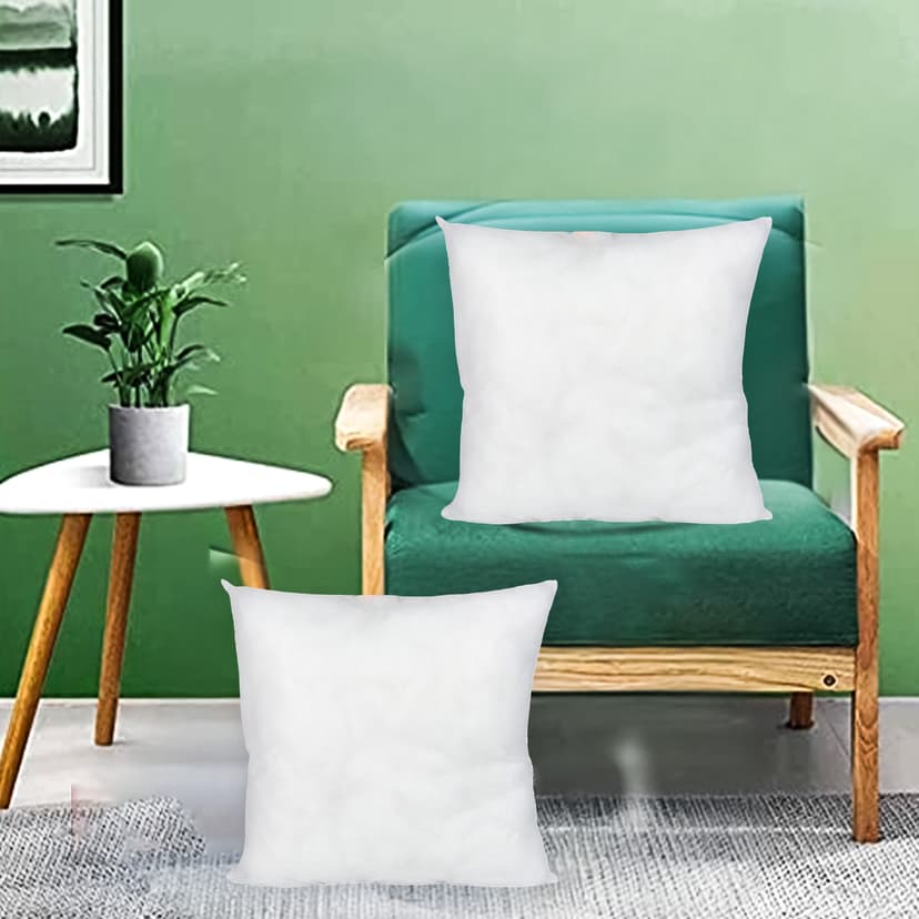 OrkaSleep Cushions | Premium Fibre Sofa Cushions Set of 2 | Cushion 16 inch x 16 inch | Sofa Pillow,Cushion,Cushions for Sofa, Cushion Pillow,Sofa Pillow,Cushions for Bed (Color Off White)