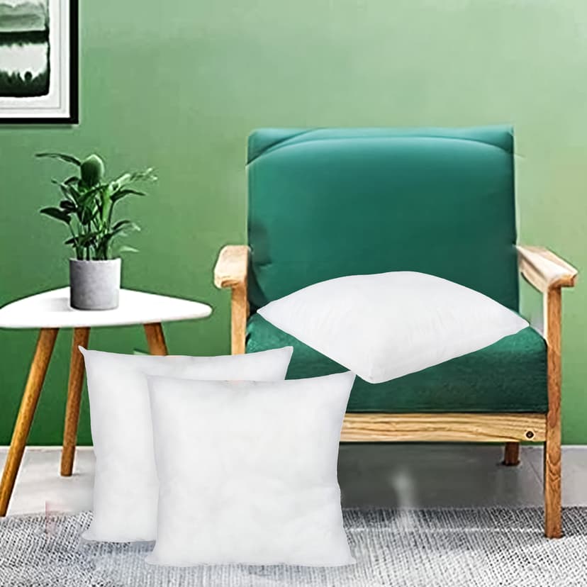 OrkaSleep Cushions | Premium Fibre Sofa Cushions Set of 3 | Cushion 16 inch x 16 inch | Sofa Pillow,Cushion,Cushions for Sofa, Cushion Pillow,Sofa Pillow,Cushions for Bed (Color Off White)