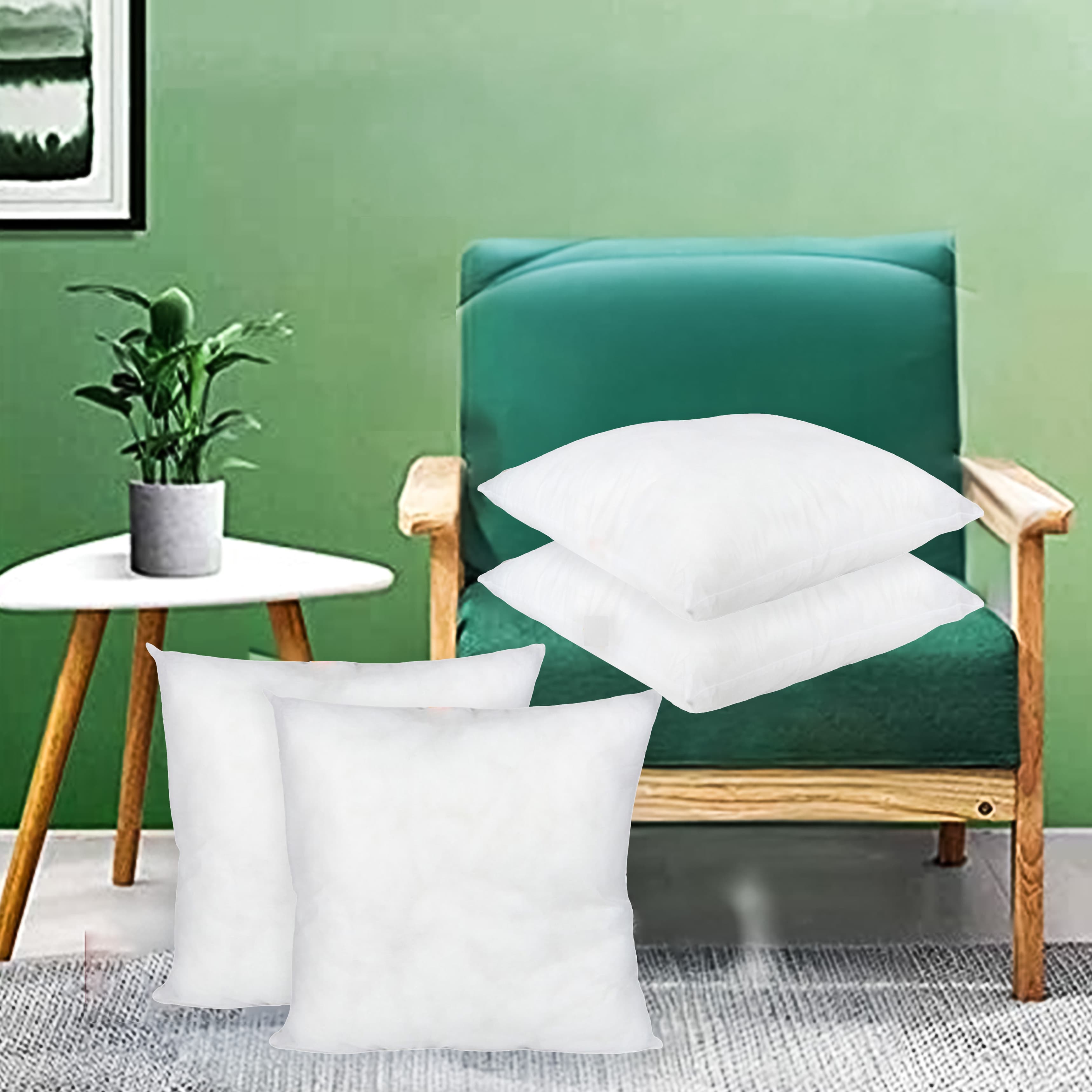 OrkaSleep Cushions | Premium Fibre Sofa Cushions Set of 4 | Cushion 16 inch x 16 inch | Sofa Pillow,Cushion,Cushions for Sofa, Cushion Pillow,Sofa Pillow,Cushions for Bed (Color Off White)