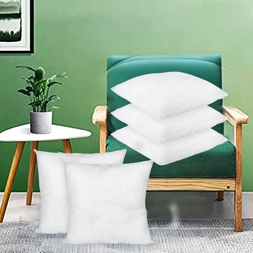 OrkaSleep Cushions | Premium Fibre Sofa Cushions Set of 5 | Cushion 16 inch x 16 inch | Sofa Pillow,Cushion,Cushions for Sofa, Cushion Pillow,Sofa Pillow,Cushions for Bed (Color Off White)