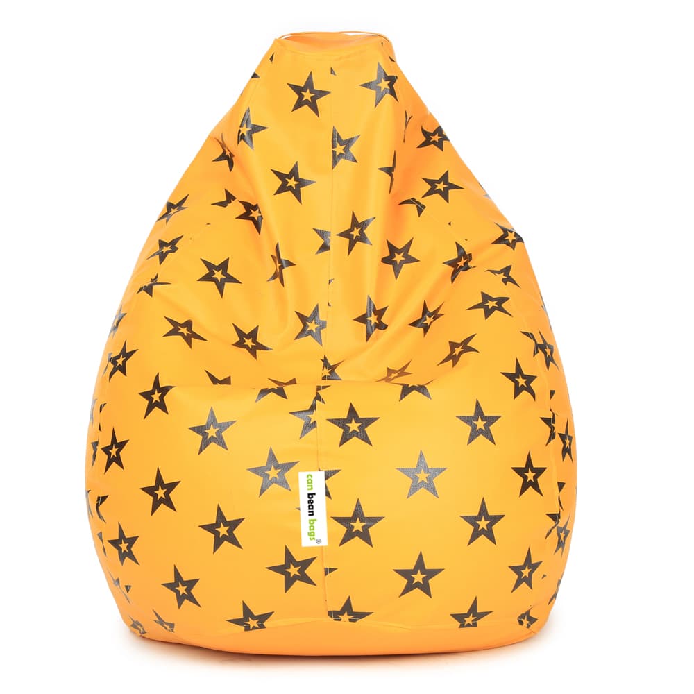 Orka Digital Printed Bean Bag (Star, Yellow)