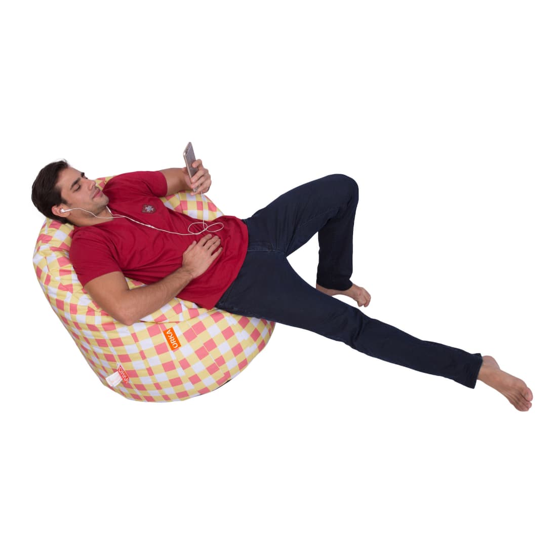 Can bean bags Digital Printed XXXL Big Boss Chair (Yellow1)