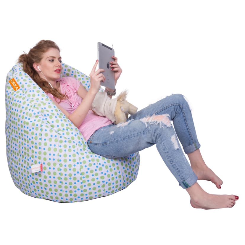 Can bean bags Digital Printed XXXL Big Boss Chair (Polka Dot)