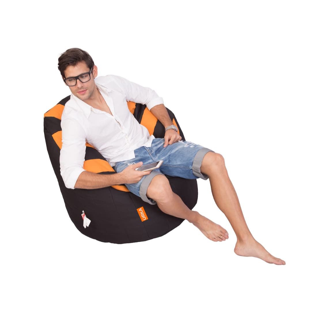 Can bean bags Classic XXXL Big Boss Chair (Orange, Black)