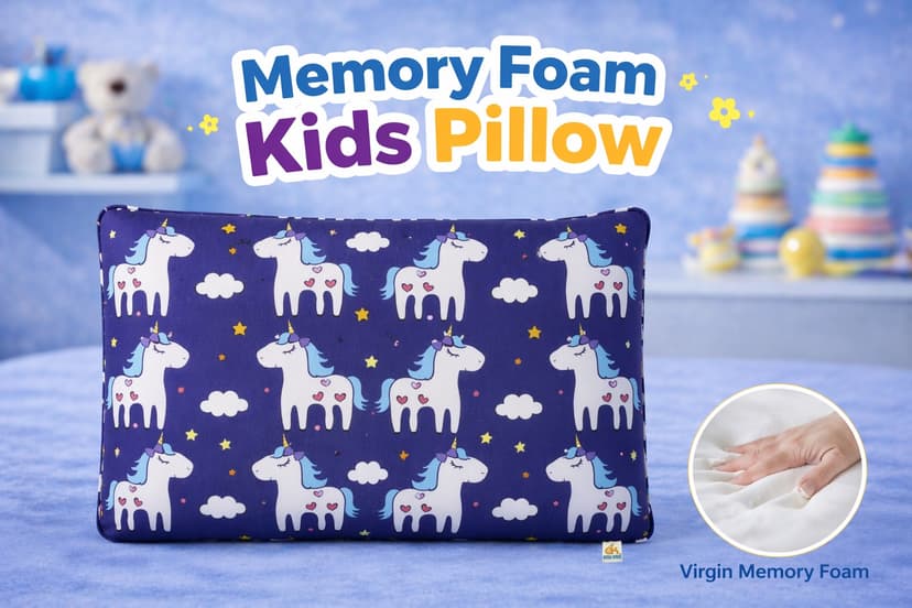 Orka Kids Memory Foam Pillow Eco Printed Unicorn