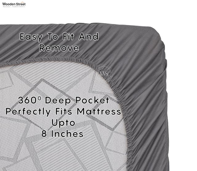 Matrix Ultra Soft Melange Cotton Breathable Hypoallergenic Waterproof Mattress Protector – King Size (78x72 inches, Grey)