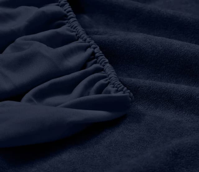 Featherix Cotton Feel Terry Ultra Soft Breathable Hypoallergenic Waterproof Mattress Protector – King Size (Dark Blue, 72x72 inches)