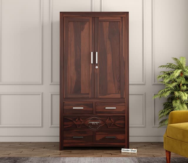 Allan 2 Door Multi-Utility Wardrobe – Honey Finish