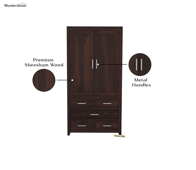 Allan 2 Door Multi-Utility Wardrobe – Honey Finish