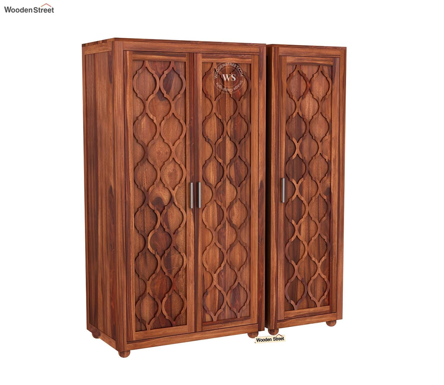 Montana 3 Door Multi-Utility Wardrobe – Honey Finish view 3