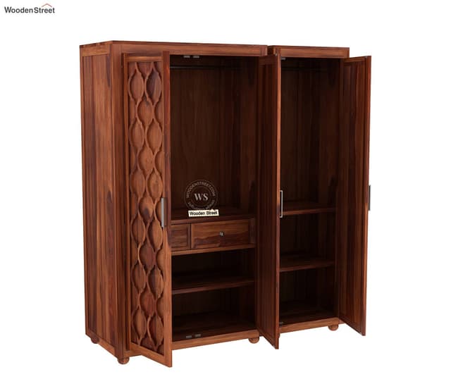 Montana 3 Door Multi-Utility Wardrobe – Honey Finish