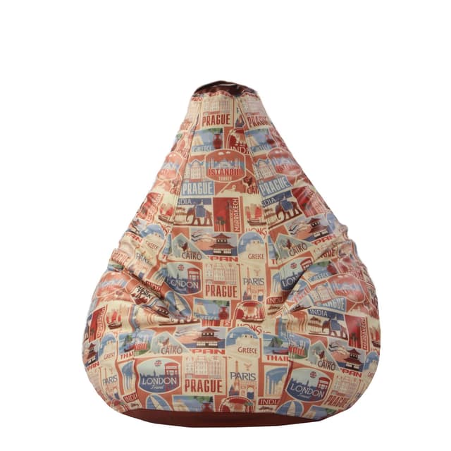 Orka Contries Theme XXL Filled Bean Bag With Beans - Multicolor