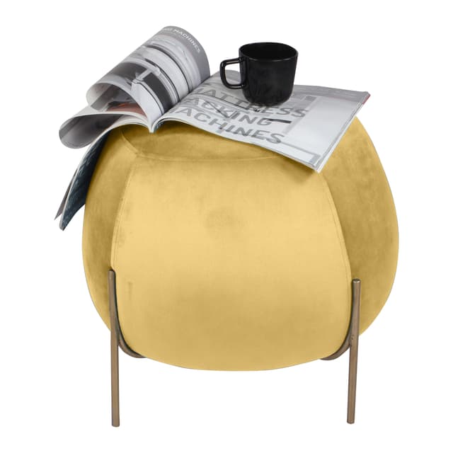 Primrose Otto Ottoman Sitting, Pouffes Stool for Living Room - Yellow
