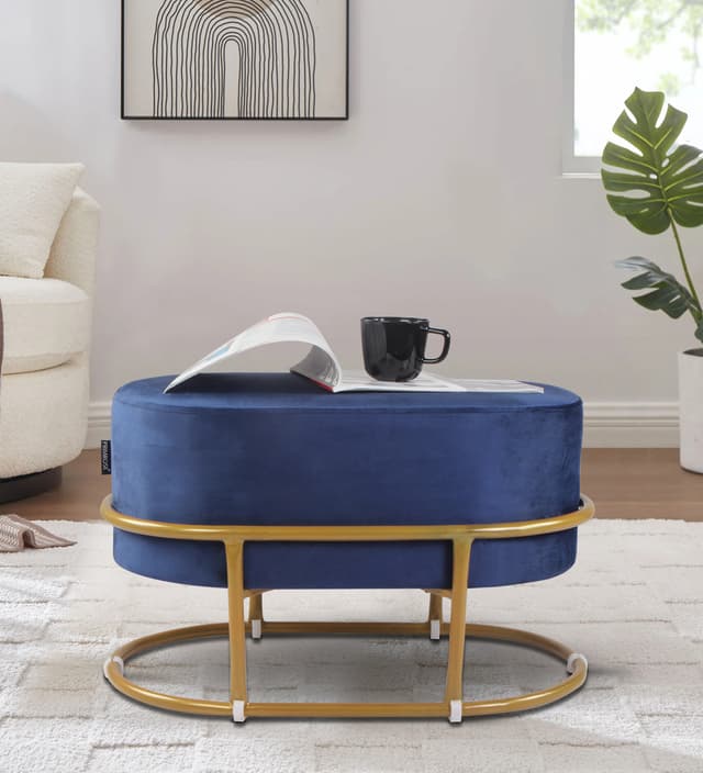 Primrose Craig Ottoman Sitting, Pouffes Stool for Living Room - Blue
