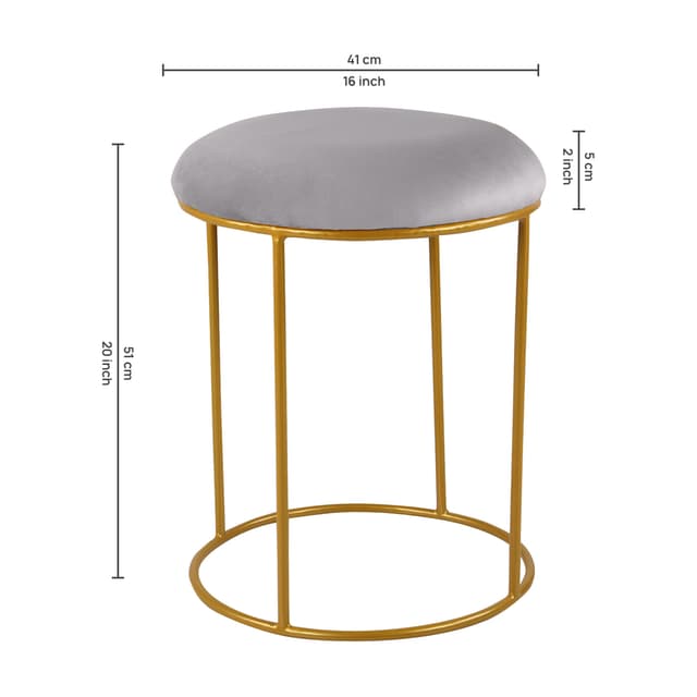 Primrose Dupont Ottoman Sitting, Pouffes Stool for Living Room - Grey