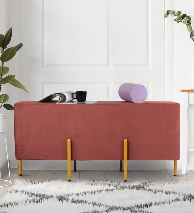 Primrose Fresca Ottoman Sitting, Pouffes Stool for Living Room - Rose