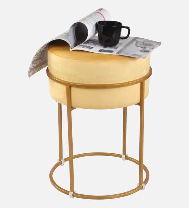 Primrose Glen Ottoman Sitting, Pouffes Stool for Living Room - Yellow