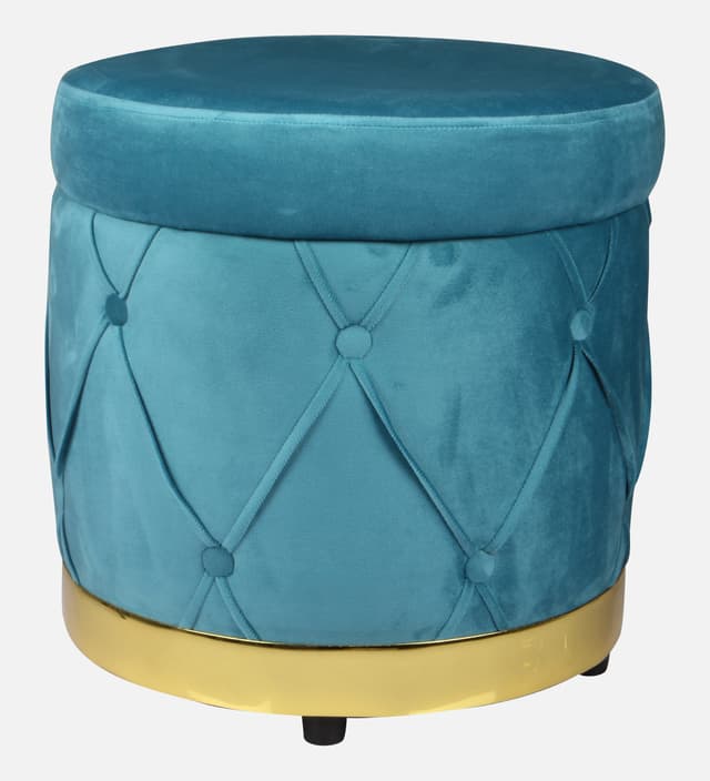 Primrose Royale Ottoman Sitting, Pouffes Stool for Living Room - Teal