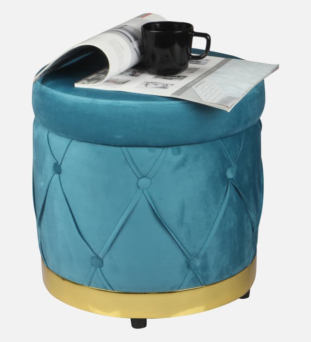 Primrose Royale Ottoman Sitting, Pouffes Stool for Living Room - Teal