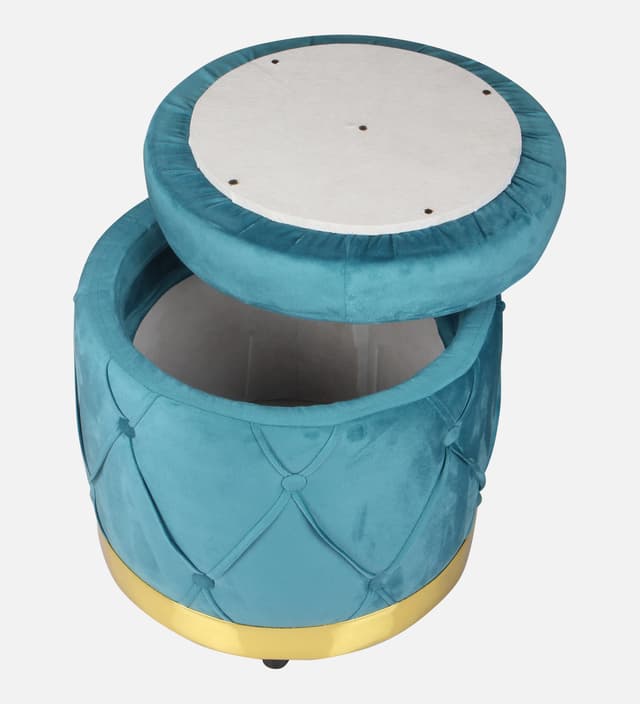 Primrose Royale Ottoman Sitting, Pouffes Stool for Living Room - Teal