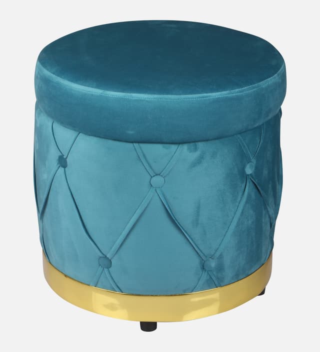 Primrose Royale Ottoman Sitting, Pouffes Stool for Living Room - Teal
