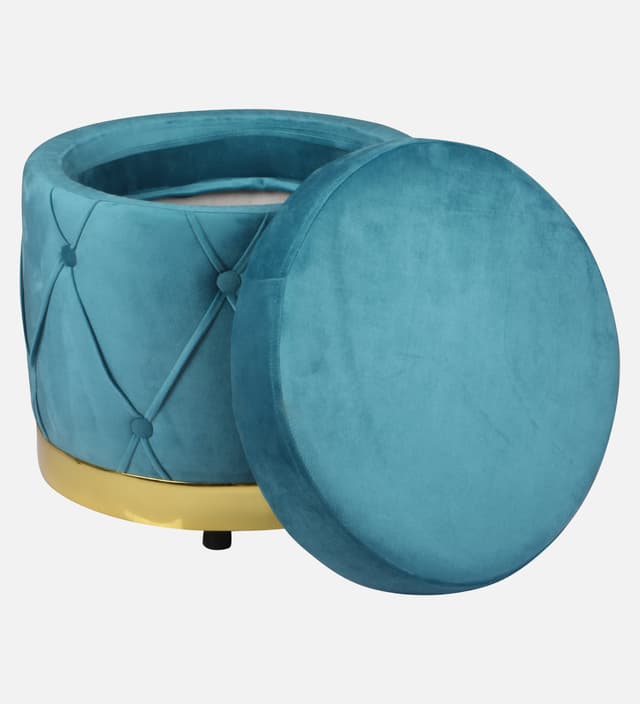 Primrose Royale Ottoman Sitting, Pouffes Stool for Living Room - Teal