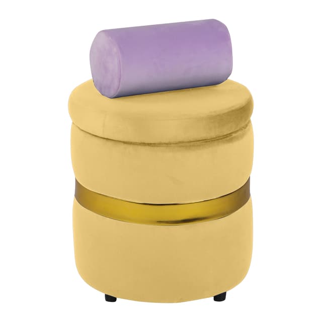 Primrose Saber Ottoman Sitting, Pouffes Stool for Living Room - Yellow