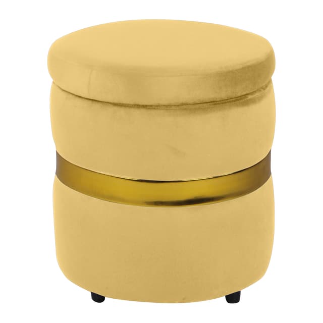 Primrose Saber Ottoman Sitting, Pouffes Stool for Living Room - Yellow