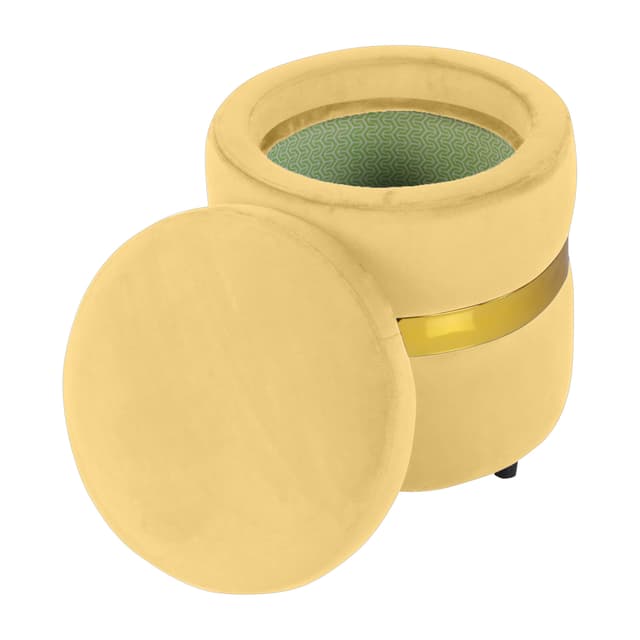 Primrose Saber Ottoman Sitting, Pouffes Stool for Living Room - Yellow