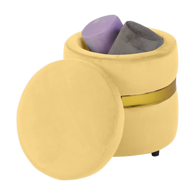 Primrose Saber Ottoman Sitting, Pouffes Stool for Living Room - Yellow