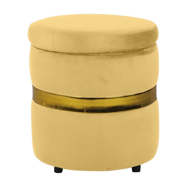 Primrose Saber Ottoman Sitting, Pouffes Stool for Living Room - Yellow