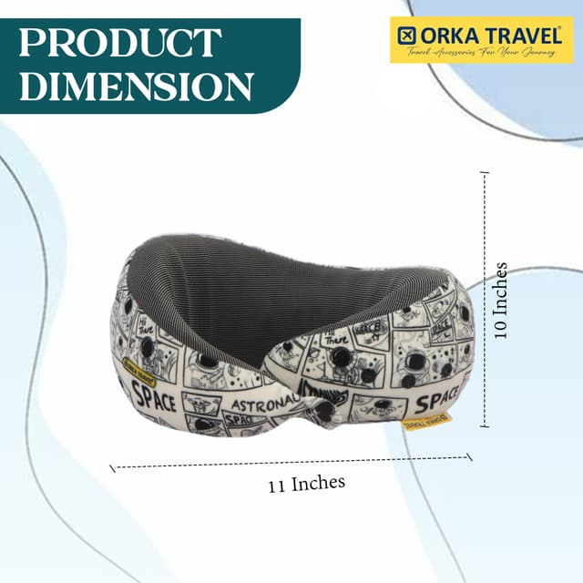 Orka Travel Starc 3 Adjustable Neck Buttons Memory Foam U Neck - Astronaut