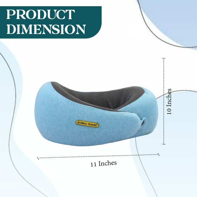 Orka Travel Starc 3 Adjustable Neck Buttons Memory Foam U Neck - Teal
