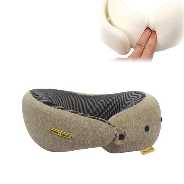Orka Travel Starc 3 Adjustable Neck Buttons Memory Foam U Neck - Brown