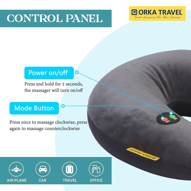 Orka Travel Microbeads Massager U Neck - Grey