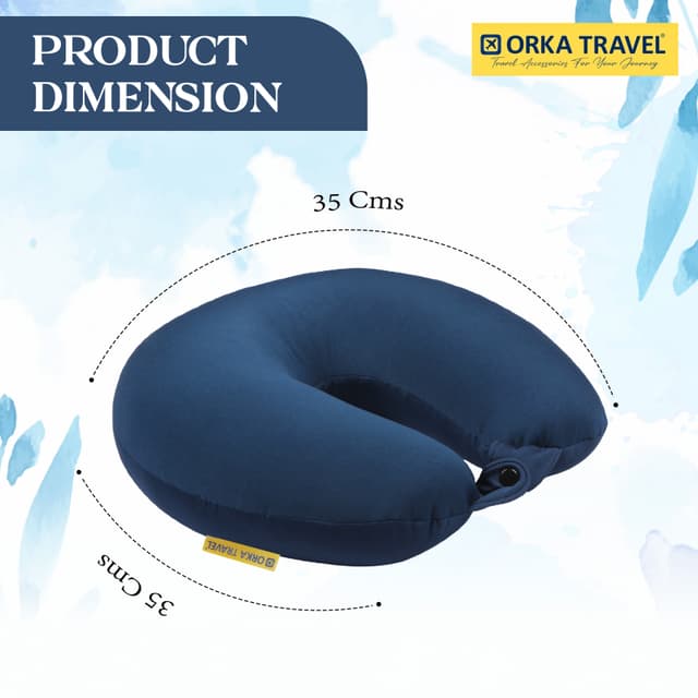 Orka Travel Solid Microbeads U Neck - Navy Blue
