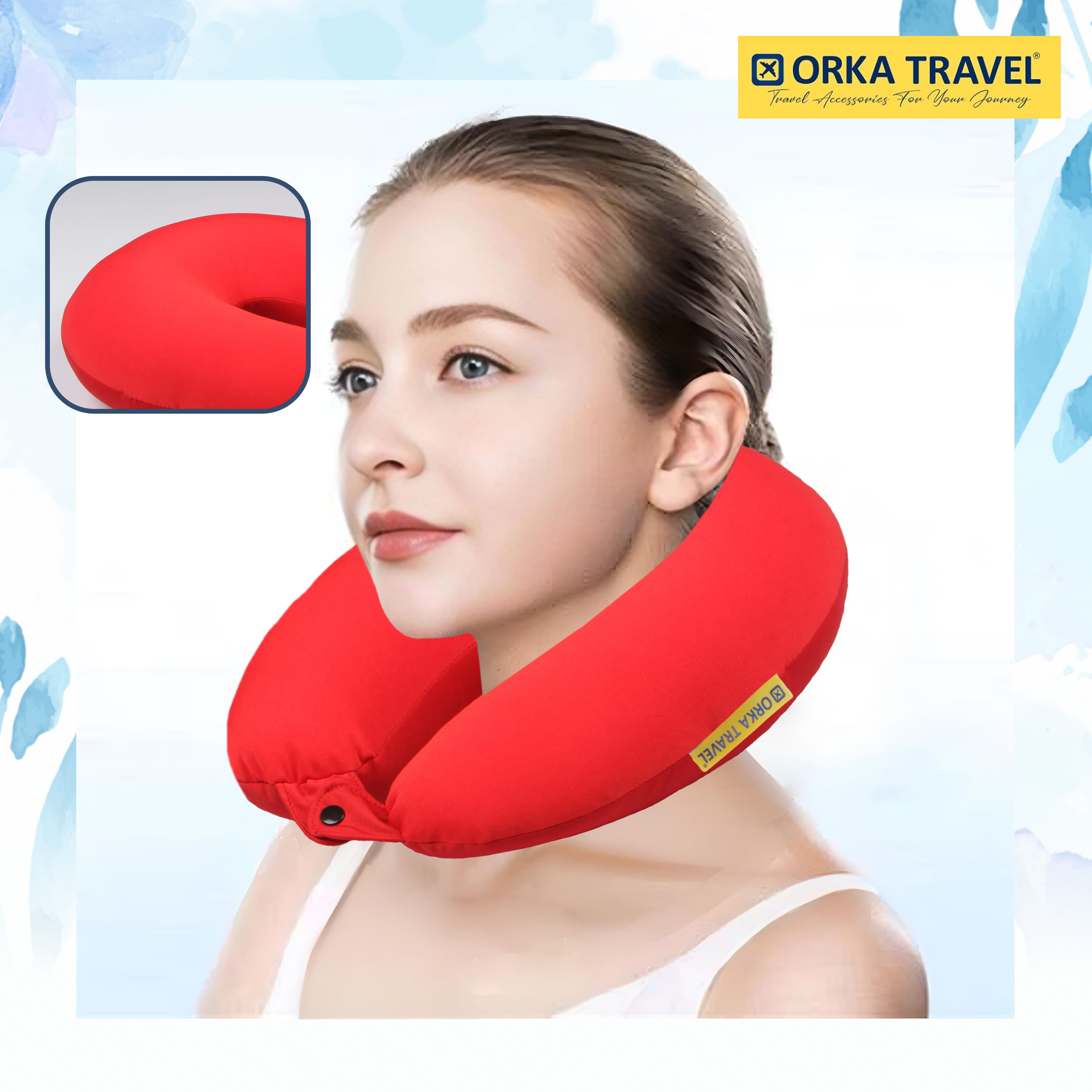 Orka Travel Solid Microbeads U Neck - Red view 2