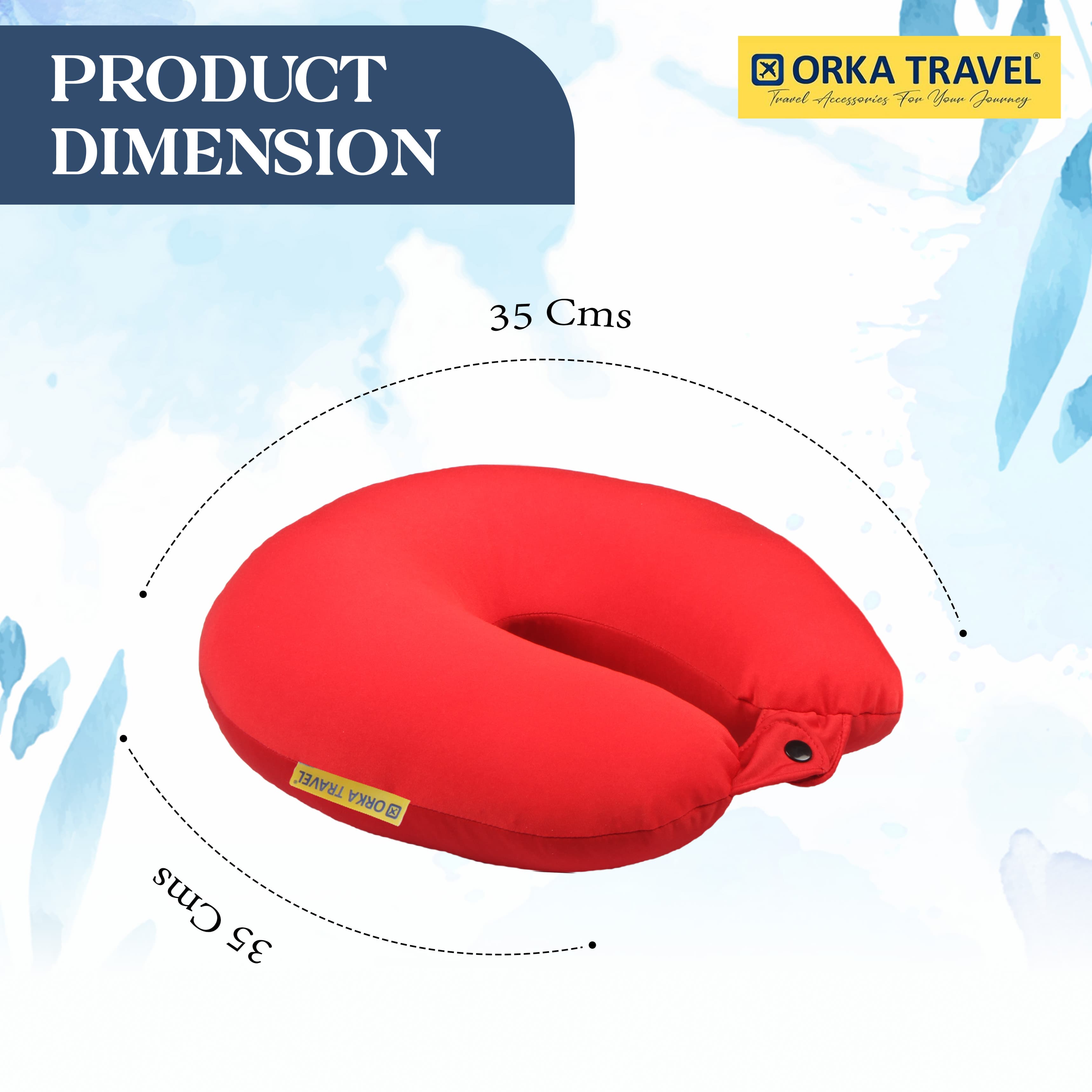 Orka Travel Solid Microbeads U Neck - Red view 3
