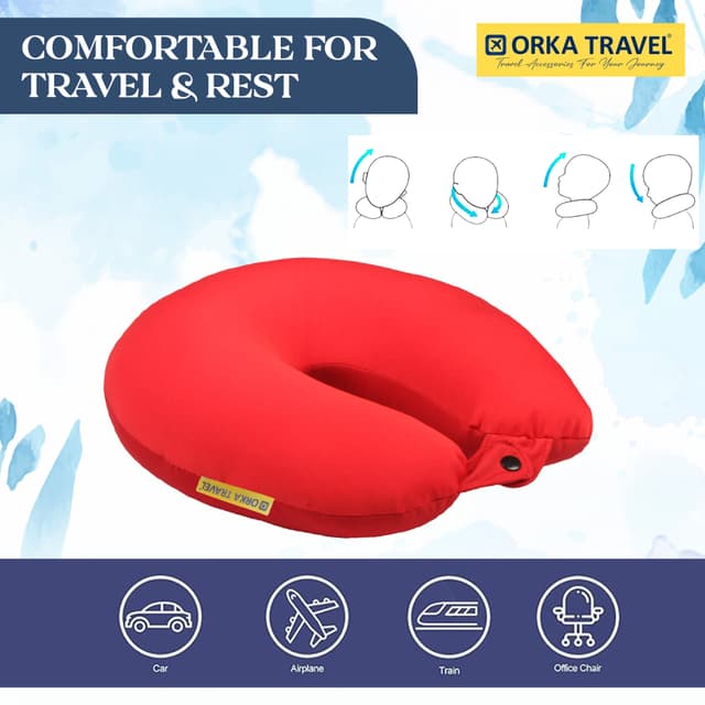 Orka Travel Solid Microbeads U Neck - Red