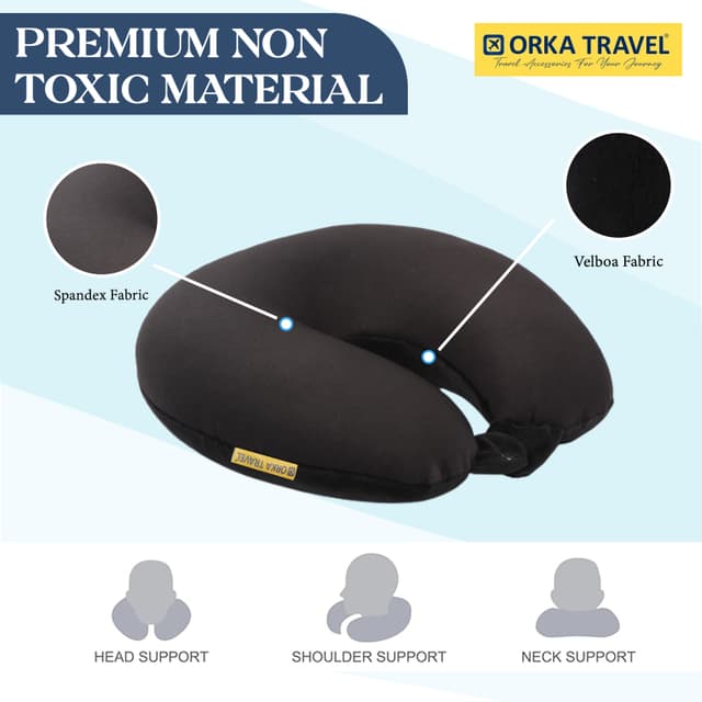 Orka Travel Solid Microbeads U Neck - Black