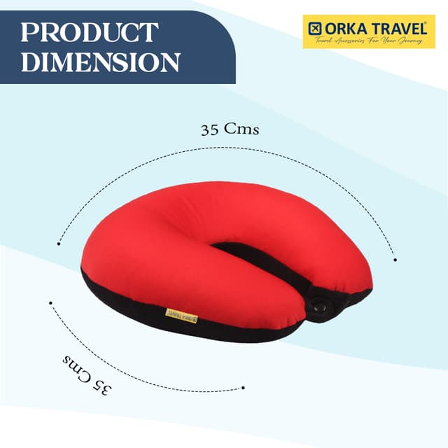 Orka Travel Solid Microbeads U Neck - Red, Black