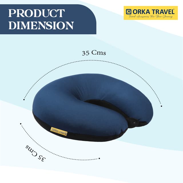 Orka Travel Solid Microbeads U Neck - Navy Blue, Black
