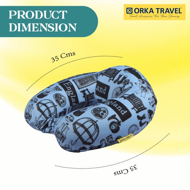 Orka Travel Digital Printed High Back Memory Foam U Neck - Keep Calm
