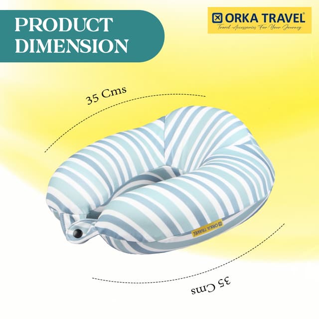 Orka Travel Digital Printed High Back Memory Foam U Neck - Linear