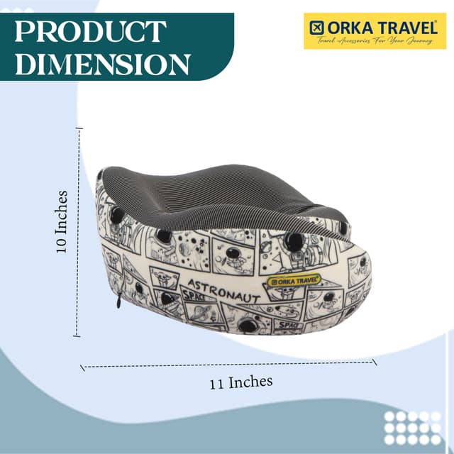 Orka Travel Cosmic 3 Adjustable Neck Buttons Memory Foam U Neck - Astronaut
